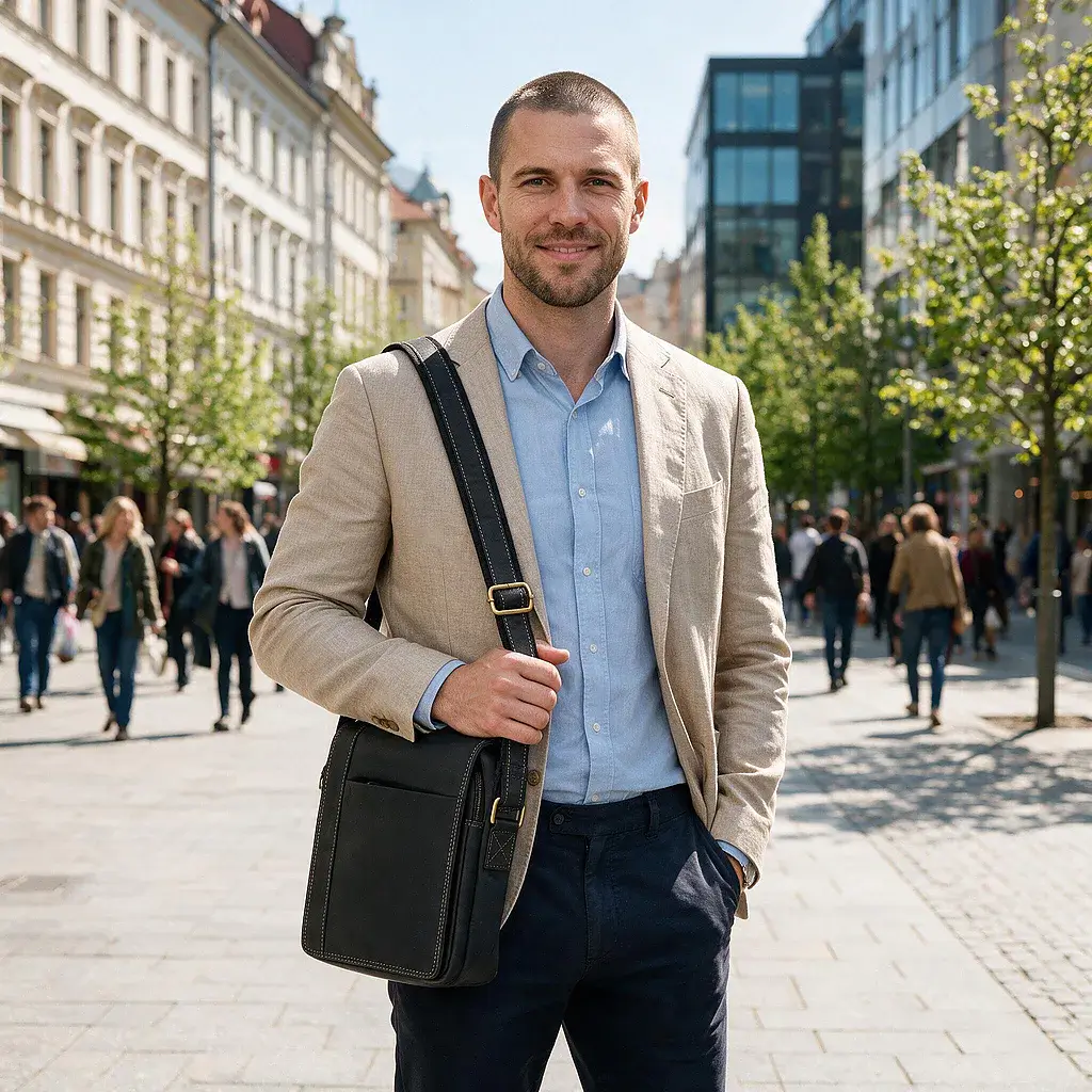 Pánská kožená taška přes rameno Martin 080408 » REFORM Pánská kožená taška přes rameno Martin 080408 - Obrázek 2