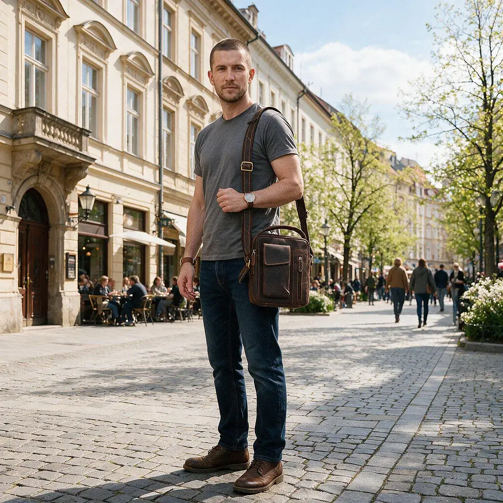 Pánská kožená taška přes rameno Robbie 083106 » REFORM Pánská kožená taška přes rameno Robbie 083106 - Obrázek 2